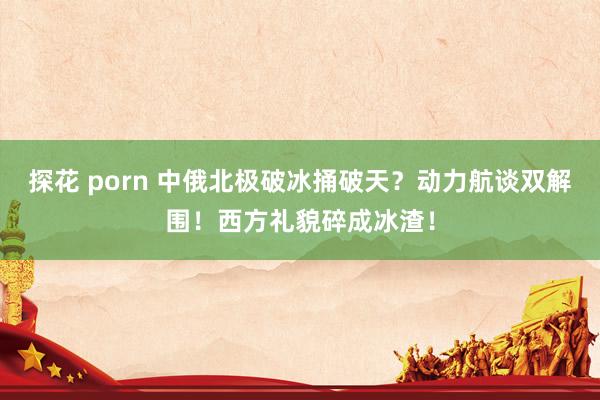 探花 porn 中俄北极破冰捅破天？动力航谈双解围！西方礼貌碎成冰渣！