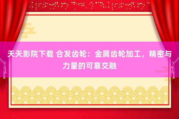 天天影院下载 合发齿轮：金属齿轮加工，精密与力量的可靠交融