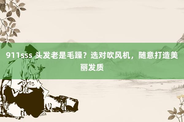 911sss 头发老是毛躁？选对吹风机，随意打造美丽发质